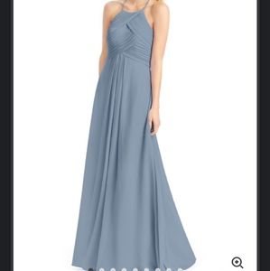 Azazie ginger dress in dusty blue